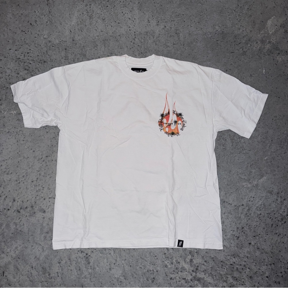 Sworn To Us White Graphic Men's T-Shirt
